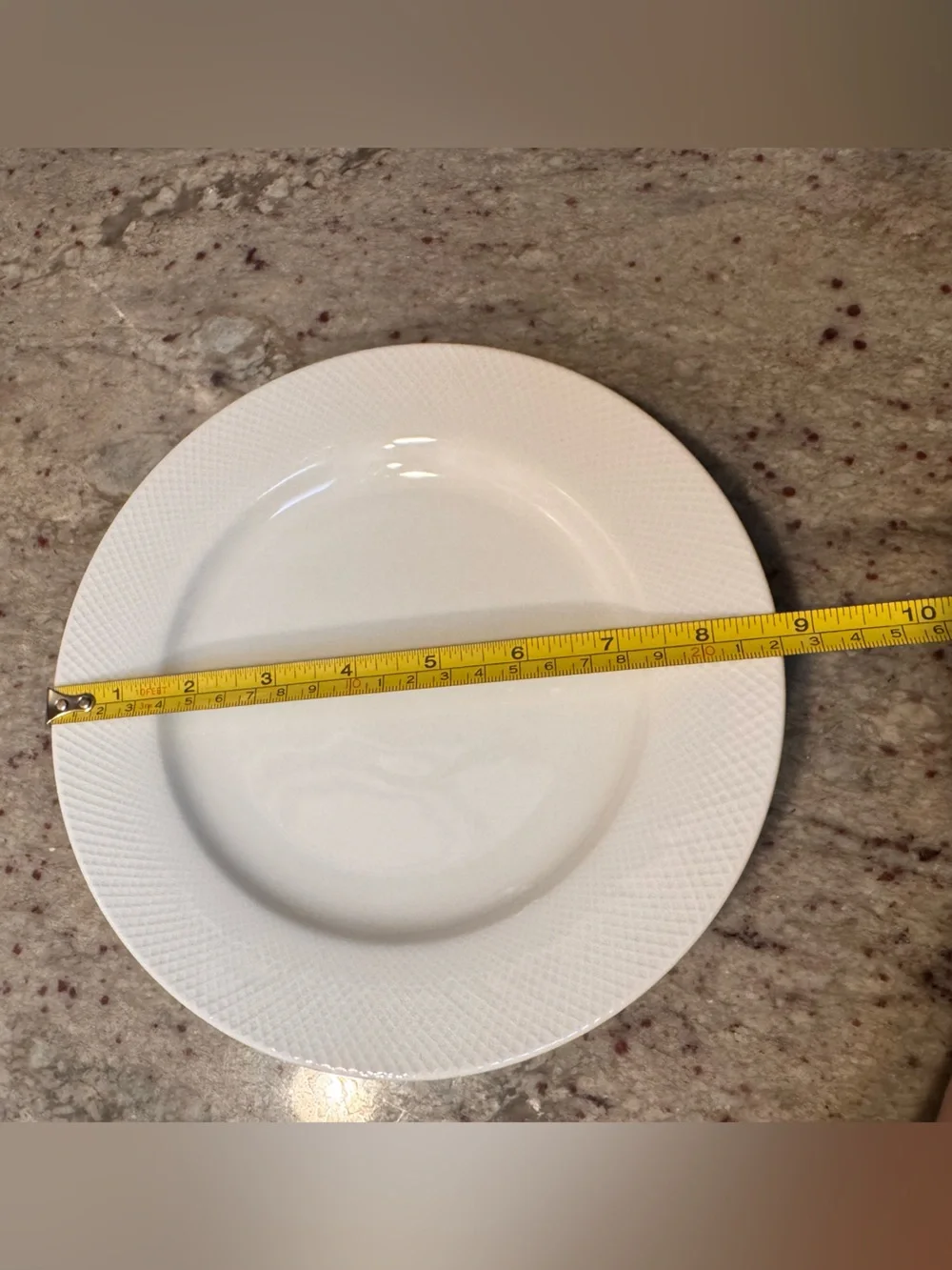 Pottery Barn Textured White Porcelain Salad Plates - set of 3